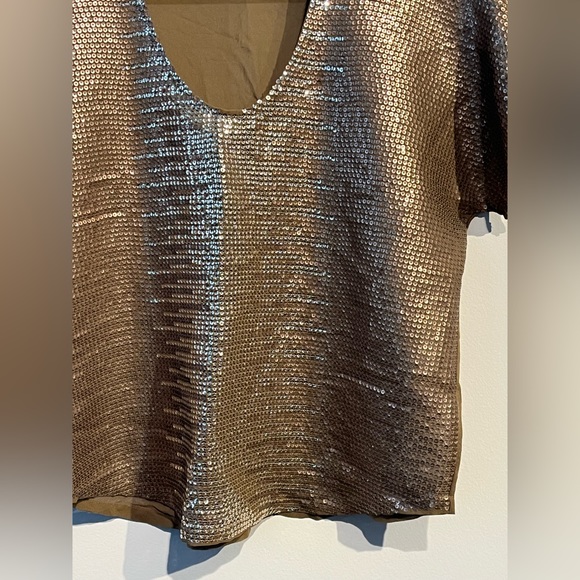 T Los Angeles silk top with sequins - Picture 2 of 8